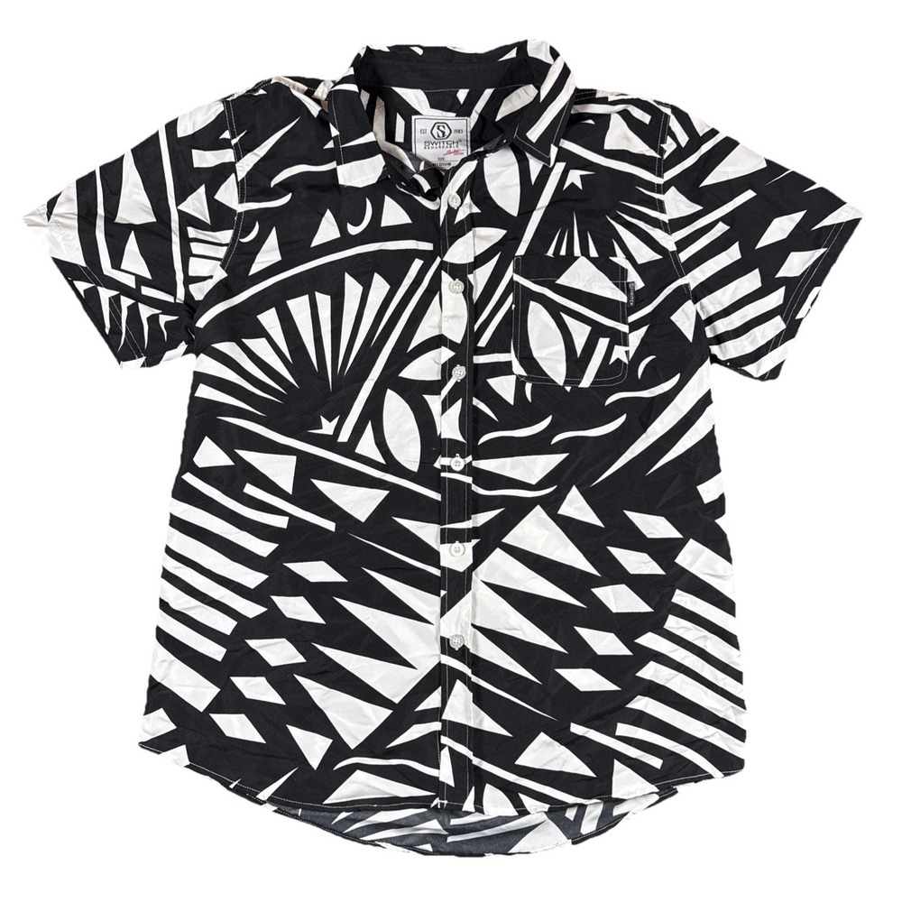 Switch Remarkable‎ Button Down Shirt Mens Size M Black/White Lightweight